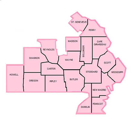 Sikeston Regional Map Graphic