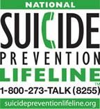 National Suicide Prevention Lifeline 1-800-273-8255 logo