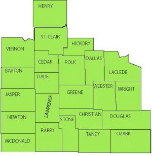 Southwest Missouri Autism Project Map