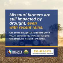Ad for the AgriStress Helpline. Talk or text with someone at 833-897-2474